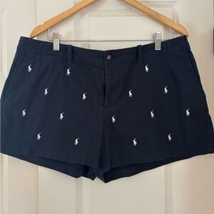 Ralph Lauren Dark Blue Embroidered Shorts